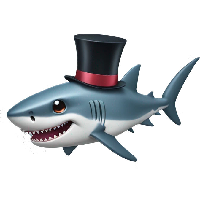 Shark with a top hat  emoji