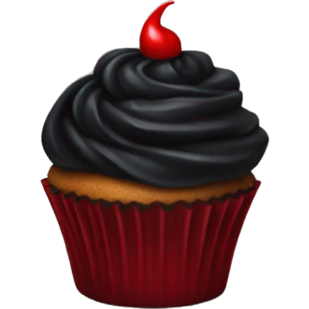 Gothic Red cupcake black icing emoji