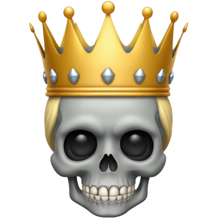 Skull with a crown on his head that looks like an emoji emoji