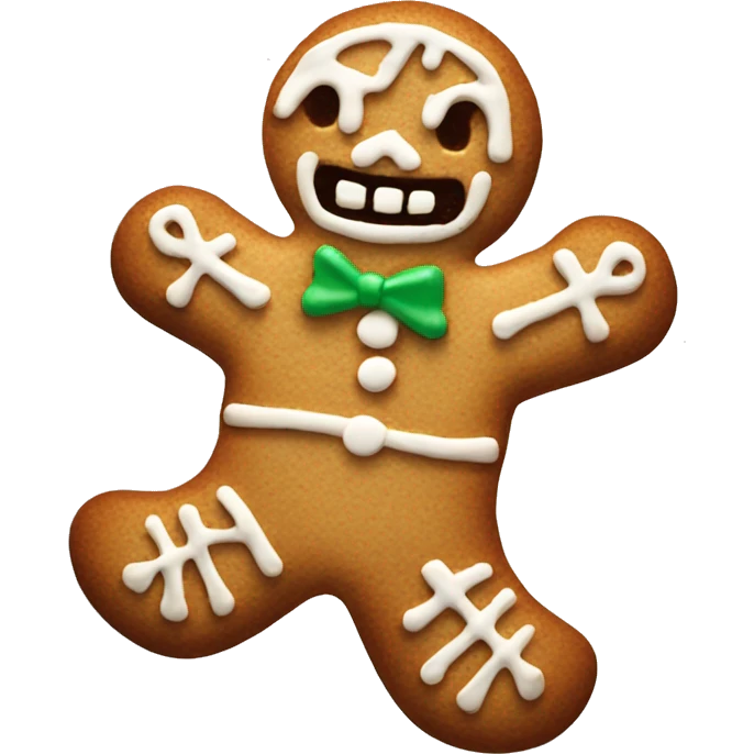 Gingerbread man cookie that’s a skeleton emoji