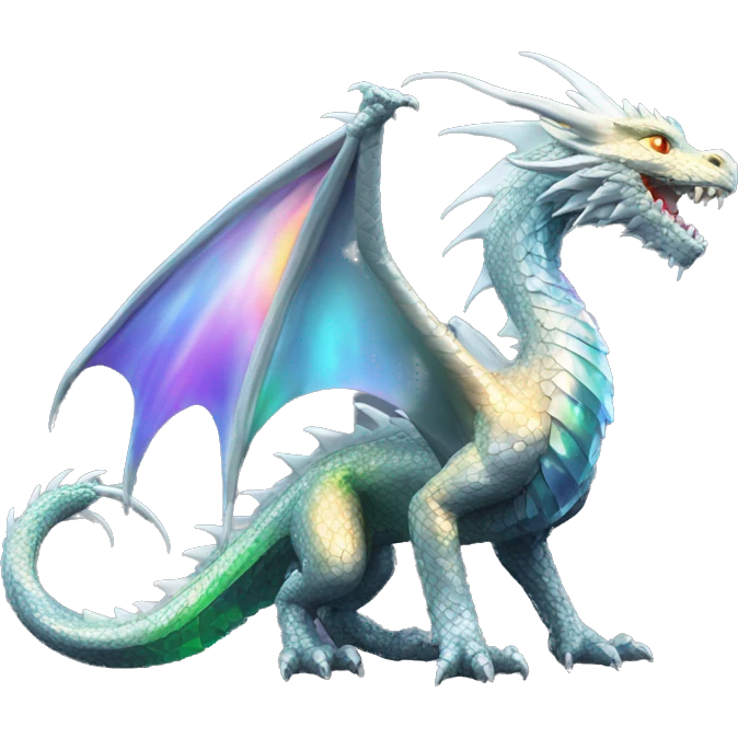 56-carat iridescent diamond crystal dragon full body emoji