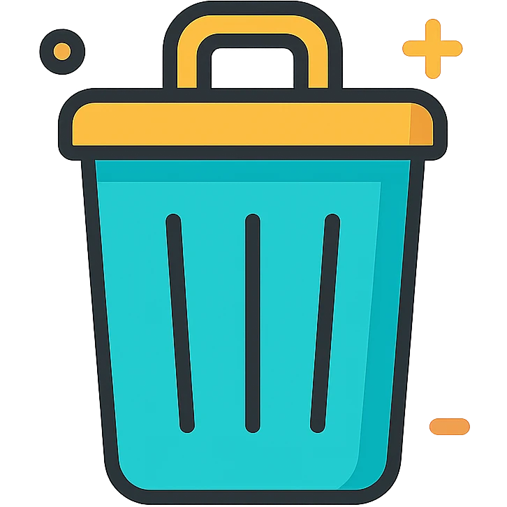 trash can icon, color outline style, with subtle color accents emoji