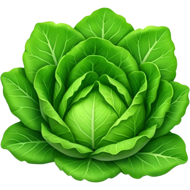 lettuce, not flower shaped, normal shaped emoji