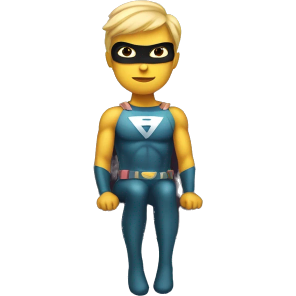 gender neutral Superhero sitting on a chair emoji