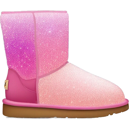 Ombre Pink Ugg Boots with Pink Fur and Glitter emoji