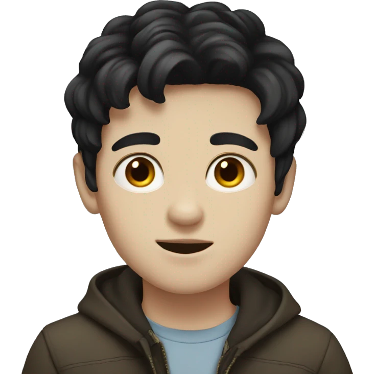 boy, pale skin, black hair  emoji
