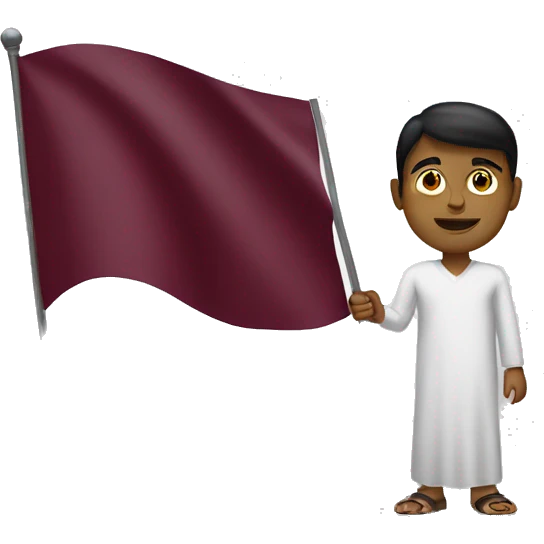 someone holding qatari flag emoji