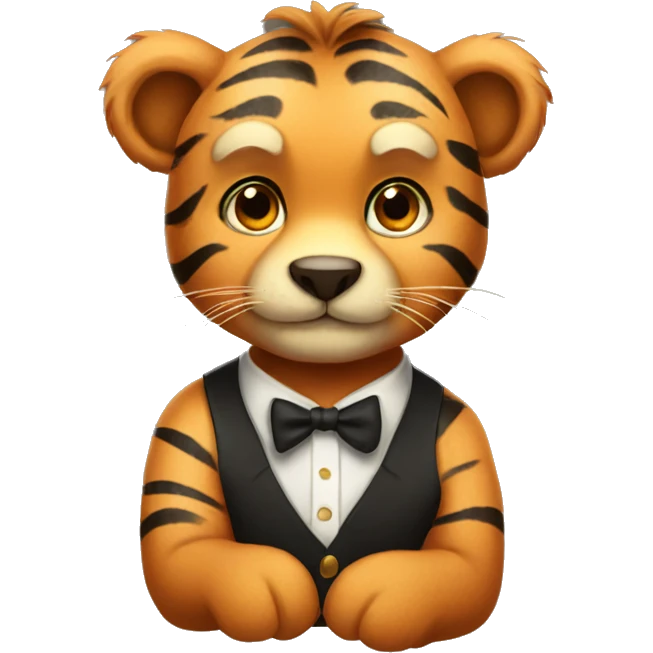 a cute and classy bear that looks like a tiger emoji