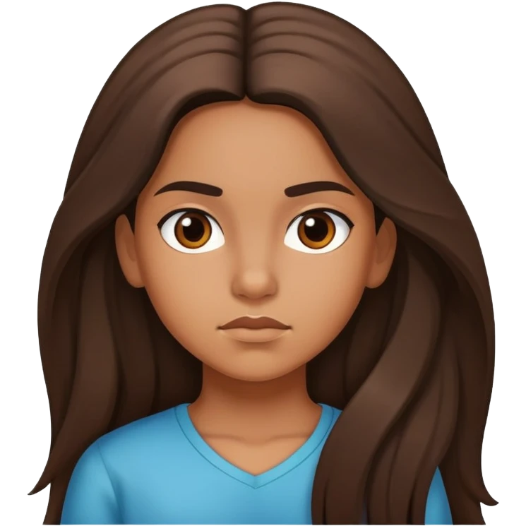 Hispanic girl with long hair, determined emoji