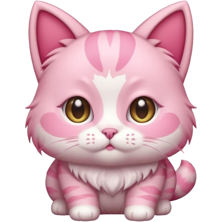 chibi anime pink cat with booty facing up emoji