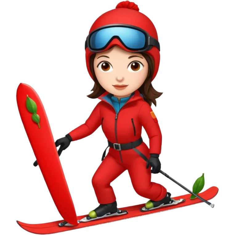 ski, bading, brunette, jente, chili emoji