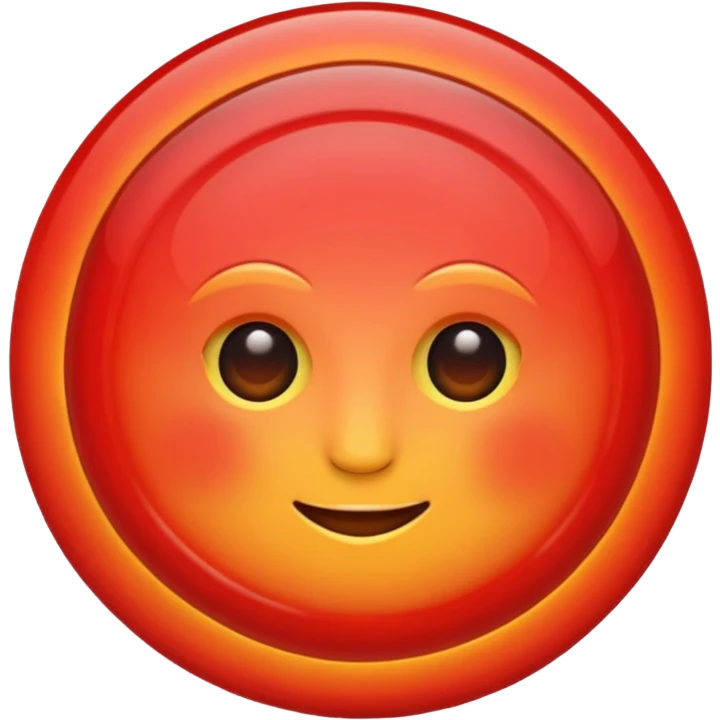 red sun emoji, round shape and bright feeling emoji