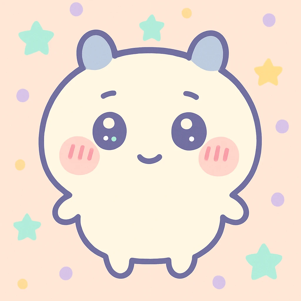 Chiikawa character, kawaii style, blushing cheeks, small mouth, soft shading emoji