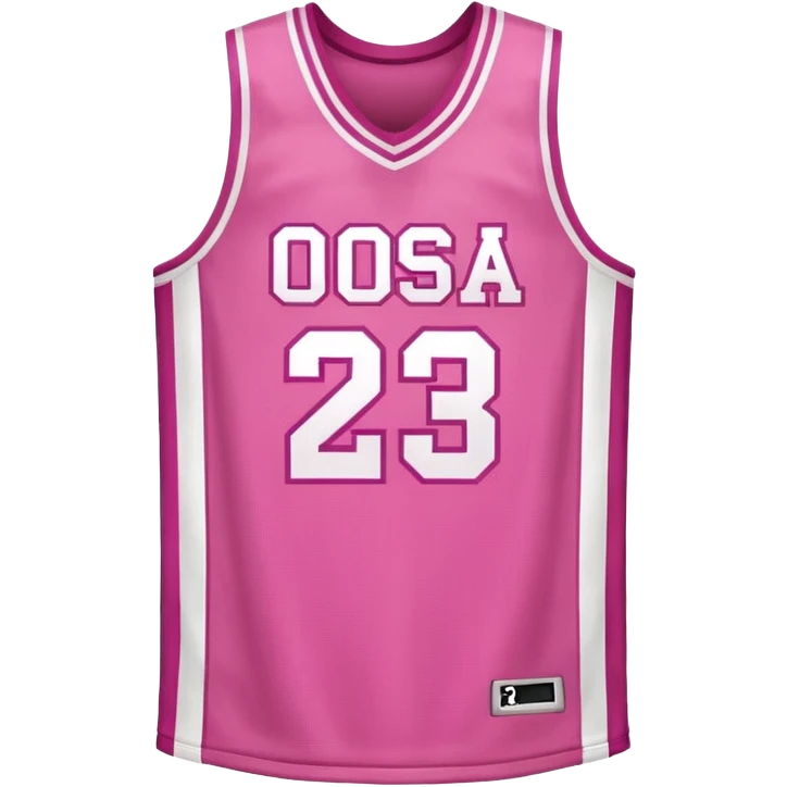 pink basketball jersey with the number 23 and white stripes emoji