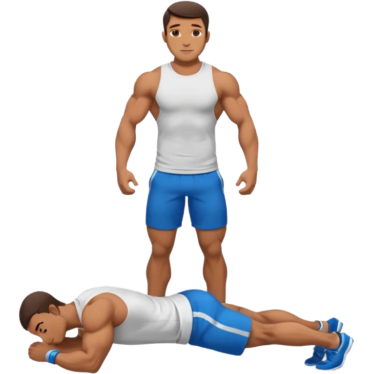 guy workout abs shirt on and plank emoji