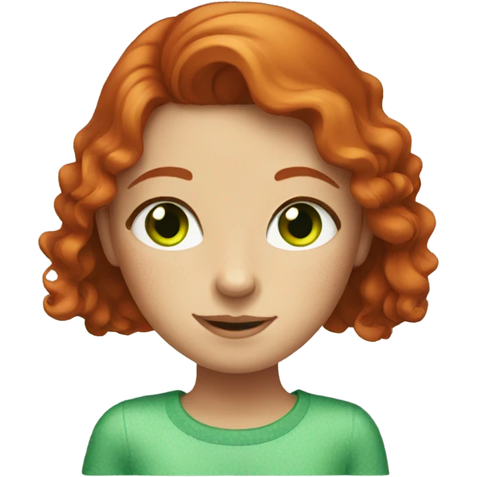 Redhead girl with freckles and green eyes emoji
