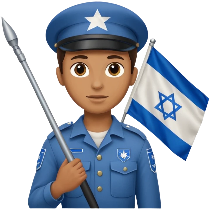 חייל ישראלי מחזיק דגל ישראל emoji