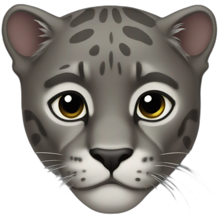 A TOK emoji of a black panther, white background emoji
