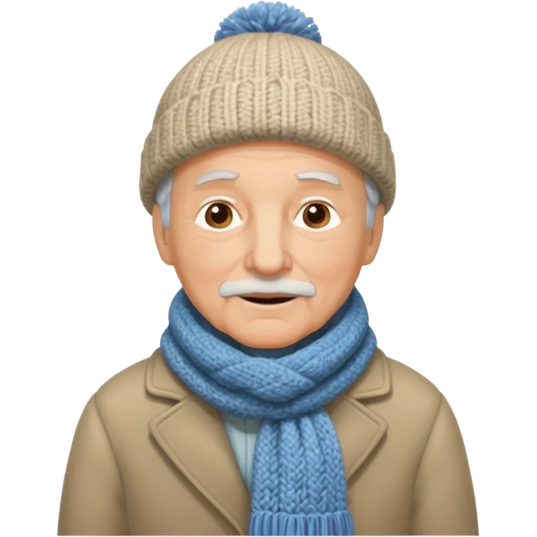 eldelry man with winter clothes emoji