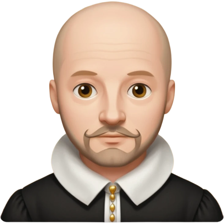 Shakespeare portrait identical to original portrait emoji