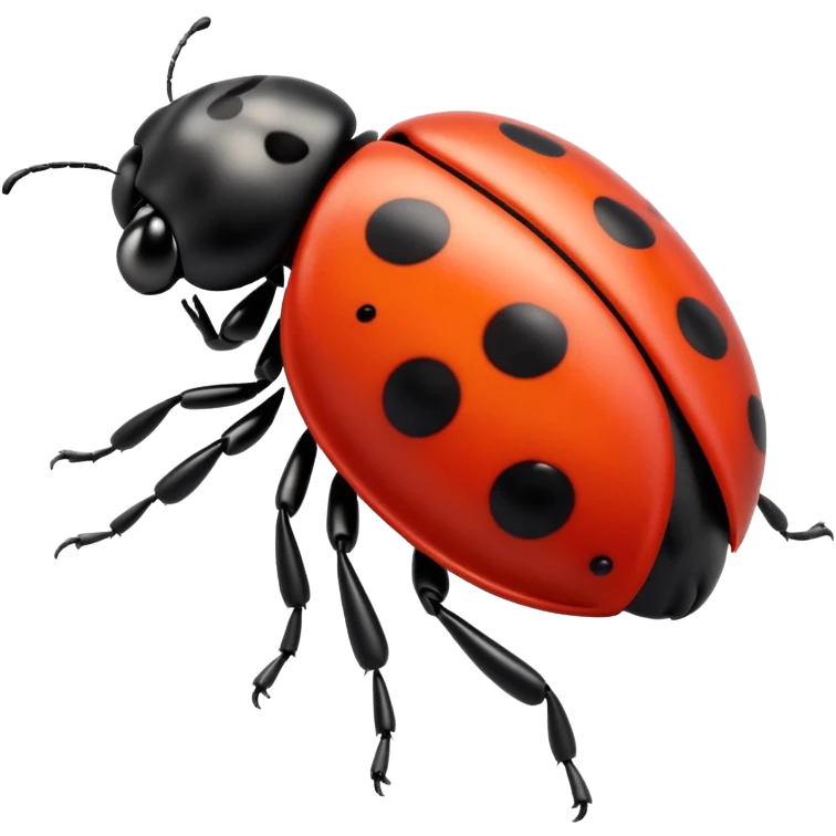 scarlet-colored ladybug with black dots on the back emoji