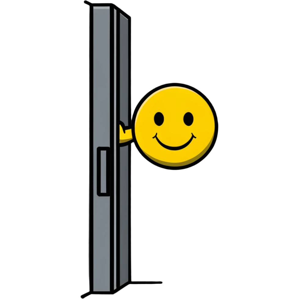 A smiley face hitting a wall emoji