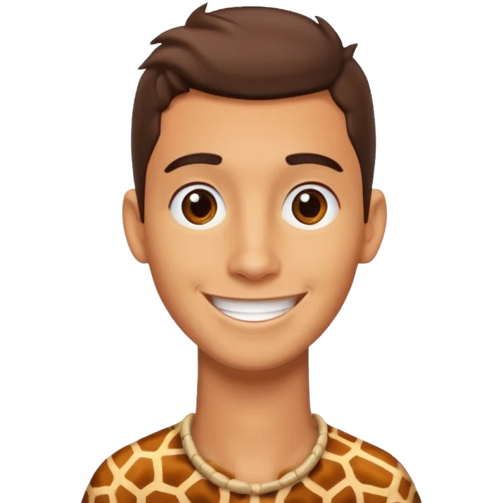 Guy with a giraffe neck emoji