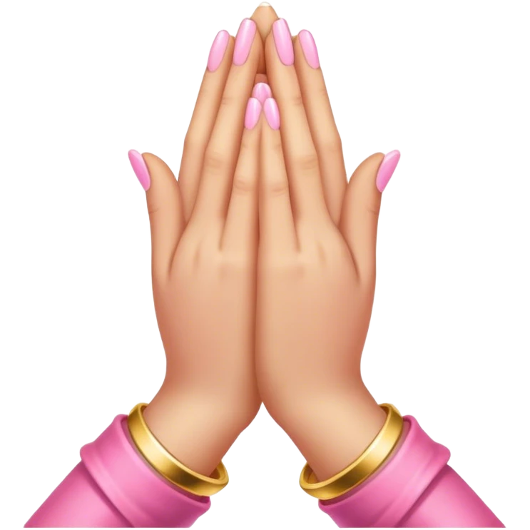 Pink prayer hands light gold emoji