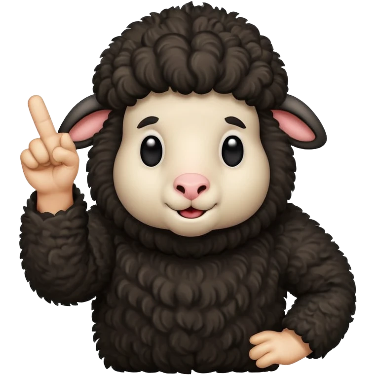 black sheep giving the middle finger emoji