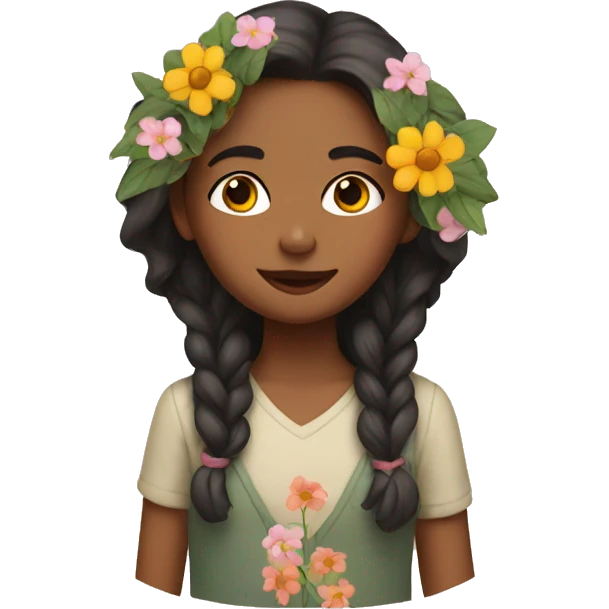 girl with flowers emoji