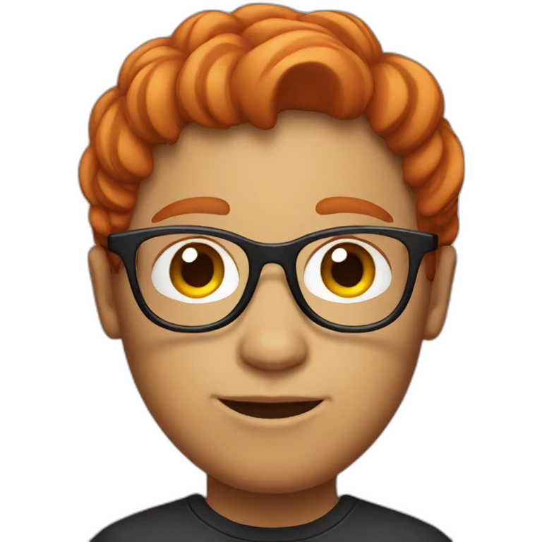 red hair with glasses emoji