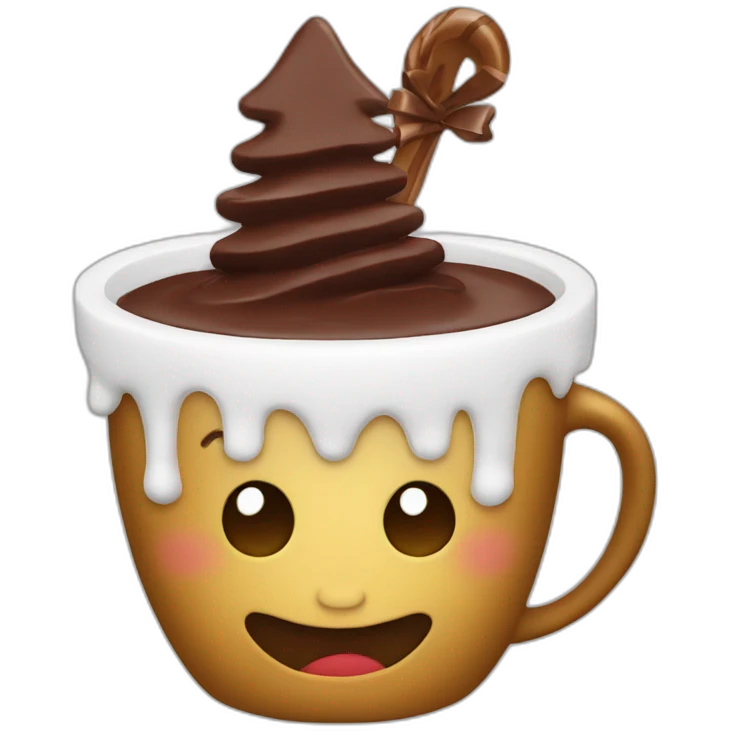 christmas cup with chocolate emoji