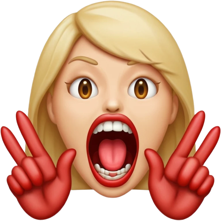 emoji with very big lips and nails screaming emoji