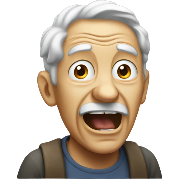 old man yelling to clouds emoji