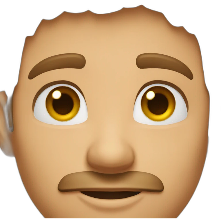 man with brown hair with loving eyes emoji