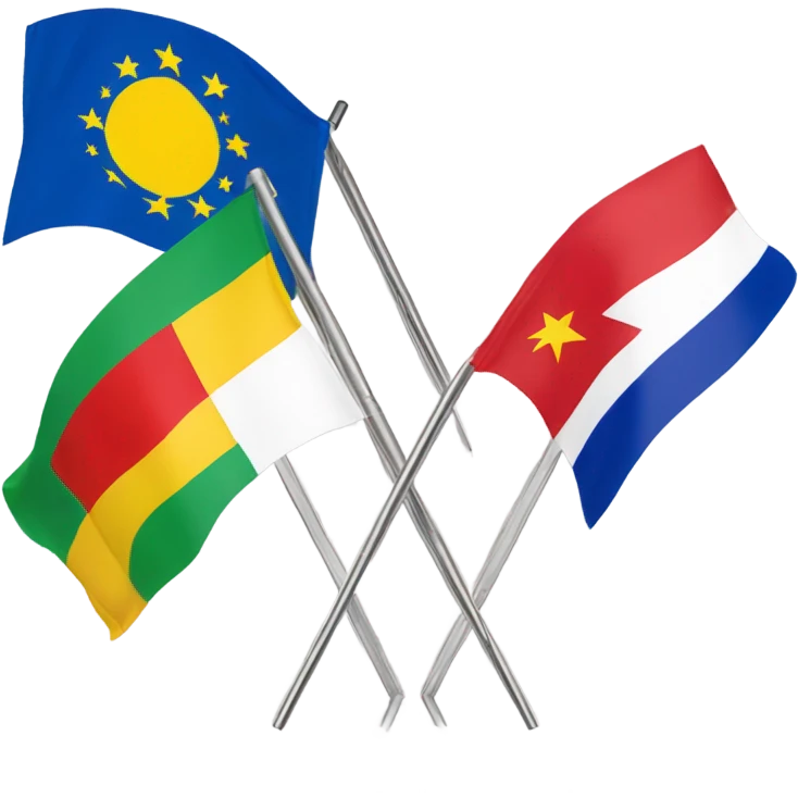 Kurdistan flag and europe flag emoji