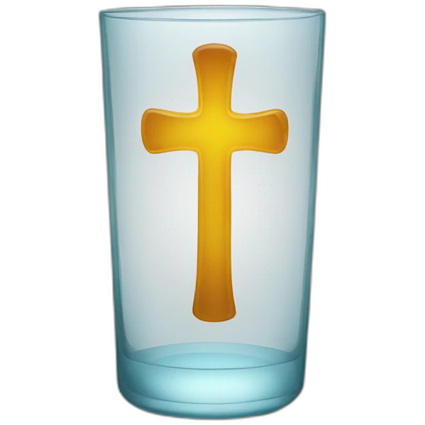 a cross inside a glass  emoji