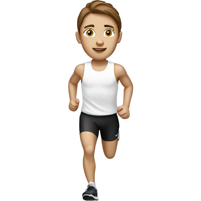White marathon runner with brown hair  emoji
