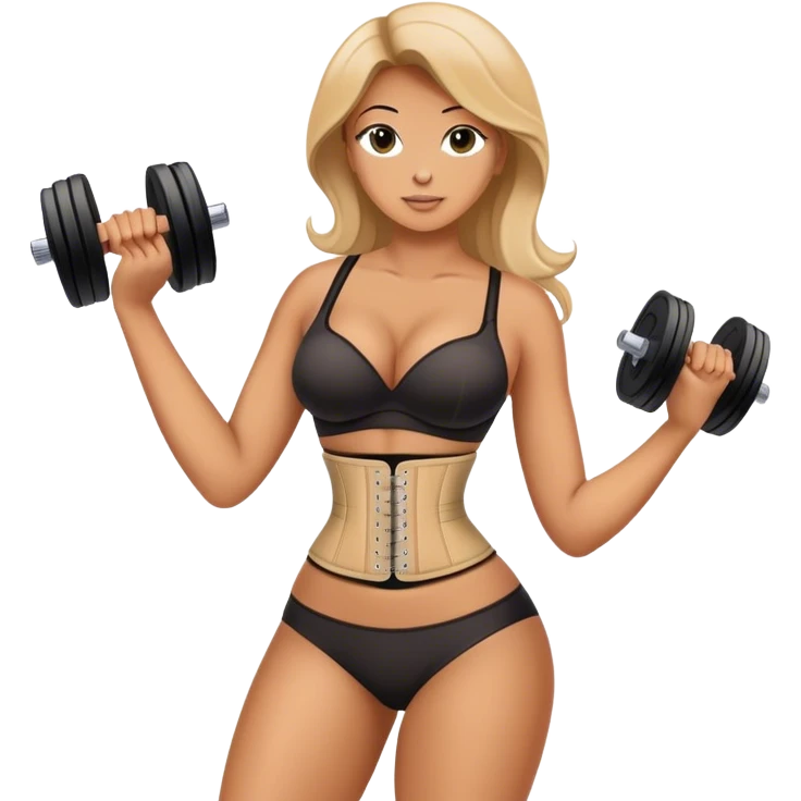 Working out with waist trainer  emoji