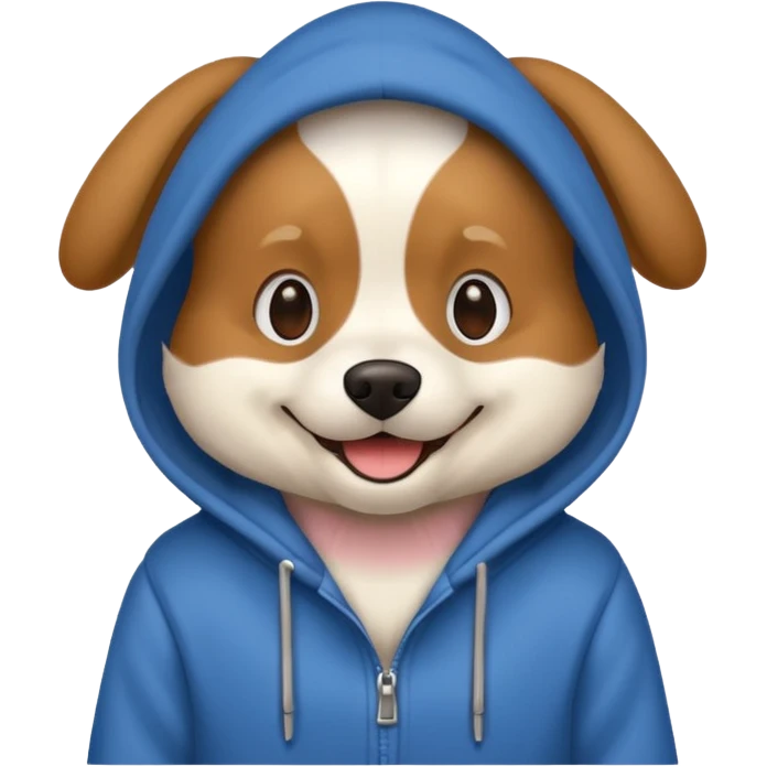 Dog wearing a hoodie emoji