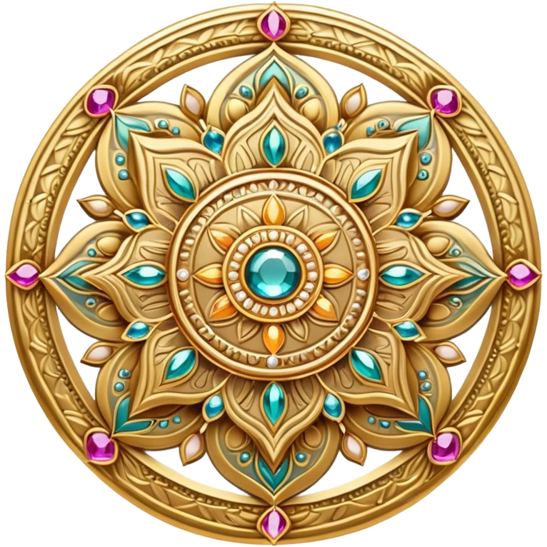 Jewelled golden mandala emoji