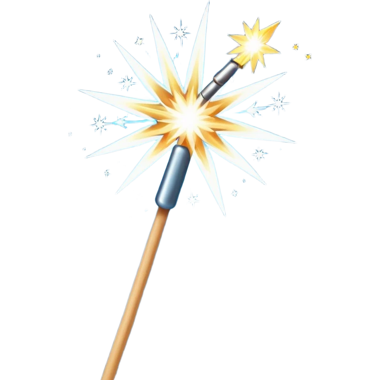 white sparkler on a stick emoji