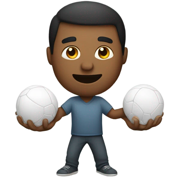 Man holding two balls emoji