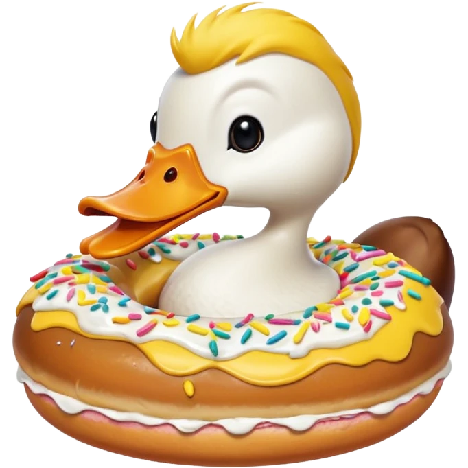 Duck with a doughnut  emoji