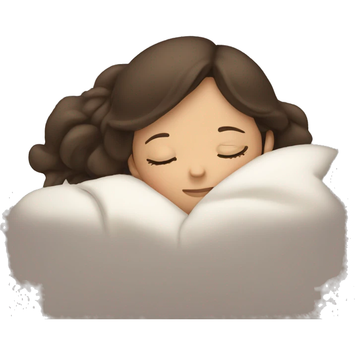 Brunette girl sleeping emoji
