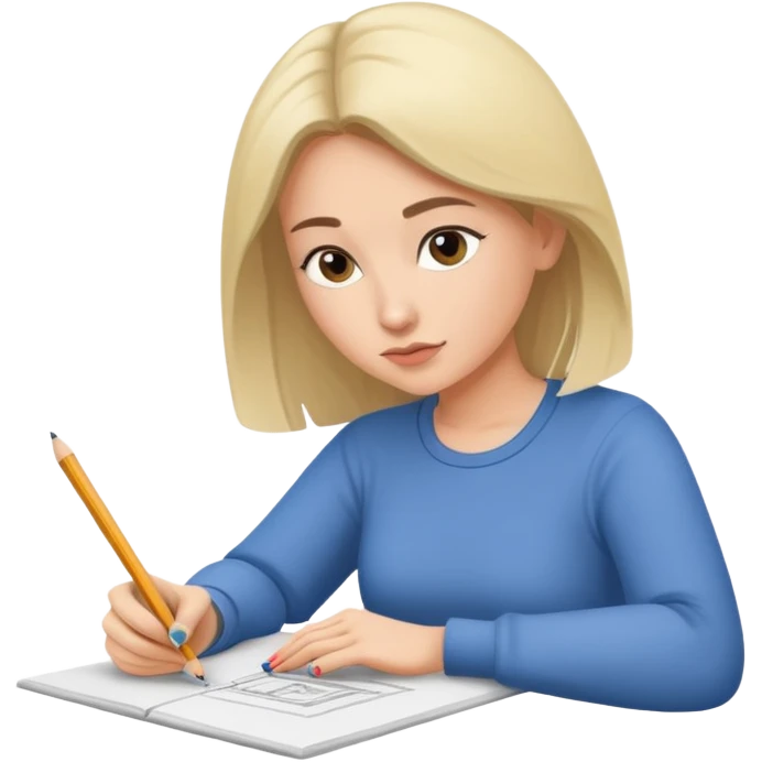 woman sketching. artist emoji