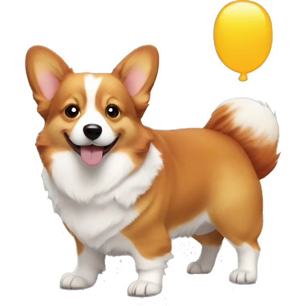 Fluffy corgi with redhead girl emoji