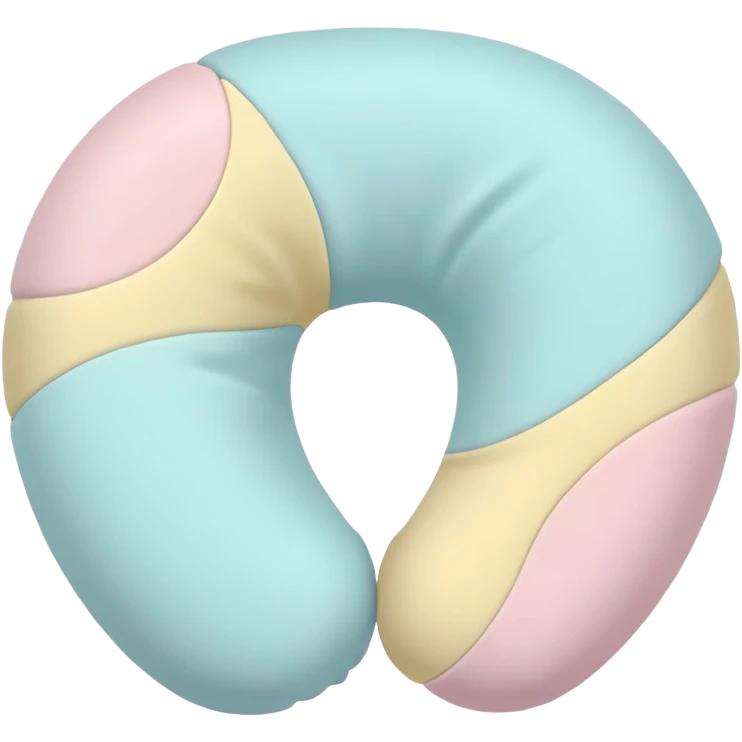 Travel neck pillow with subtle soft colors, not bright emoji