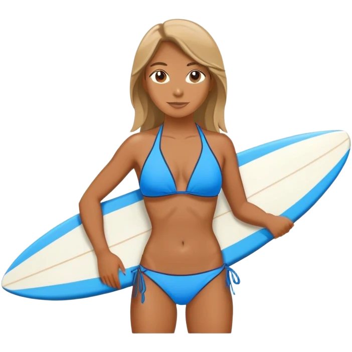 A professional surfer in blue bikini emoji