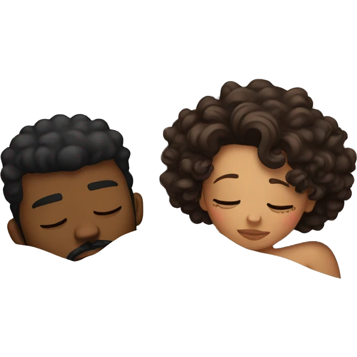 pretty thick latina with curly hair and attractive black boyfriend with beard sleeping  emoji